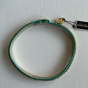 Juicy Couture Leather Green and Gold Choker or Double Wrap Bracelet NWT